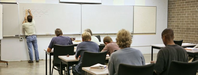a professor and students in a class room